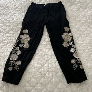 Silence + Noise Black Floral Pants